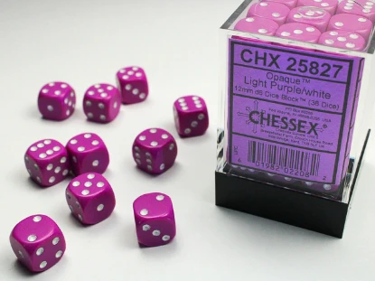 CHESSEX OPAQUE DICE: LIGHT PURPLE & WHITE SETS - Image 2